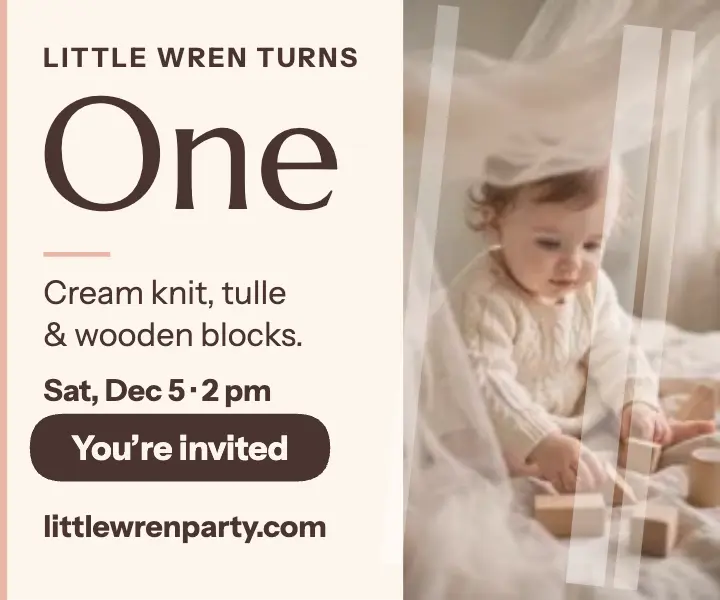Little Wren first birthday veil ad: first birthday ad template