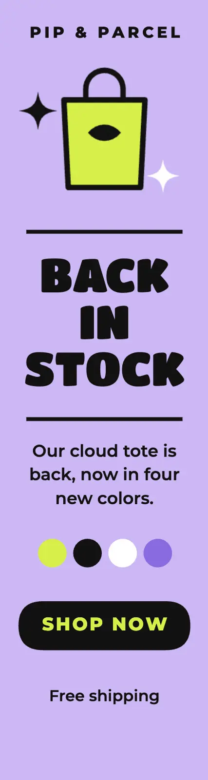 Back in stock skyscraper template