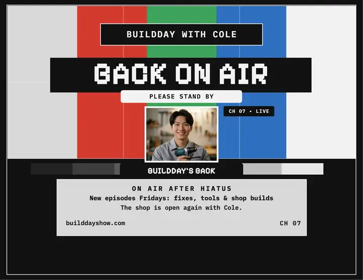 Buildday back on air maker flyer: back on air flyer template