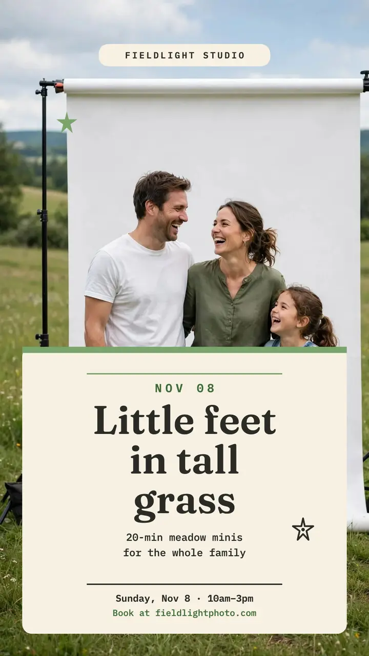 Fieldlight fall meadow minis story template