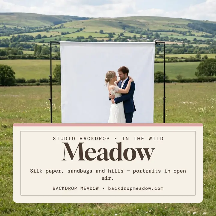 Backdrop Meadow field session post: wedding backdrop post template