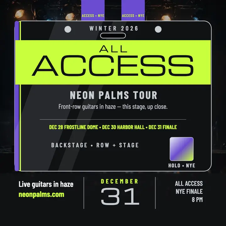 Neon Palms winter tour backstage pass template