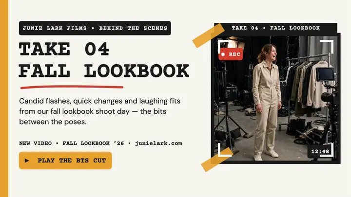 Junie Lark fall lookbook BTS thumbnail template