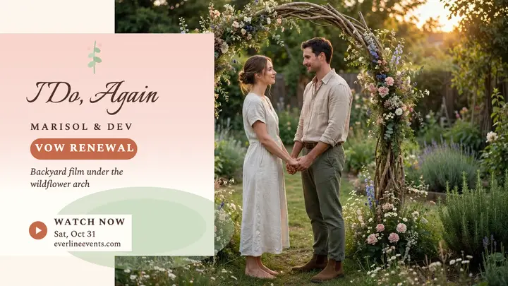 Marisol and Dev backyard vow renewal thumbnail template