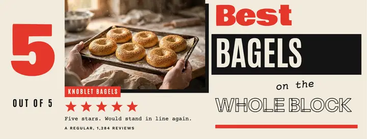 Knoblet Bagels customer review cover template