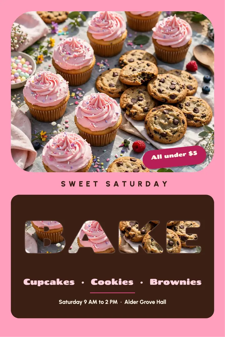 BAKE sale poster template