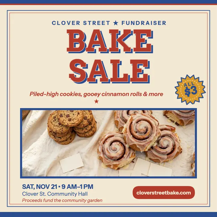 Clover Street bake sale woodtype post template