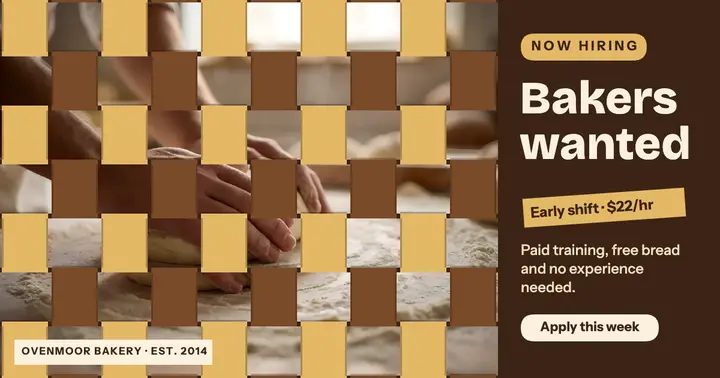 Ovenmoor Bakery hiring bakers photo weave post: bakery hiring post template
