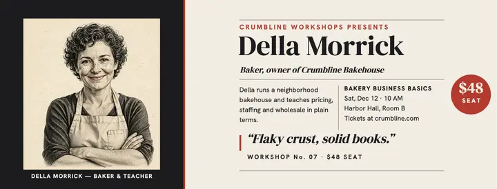 Della Morrick bakery speaker card template