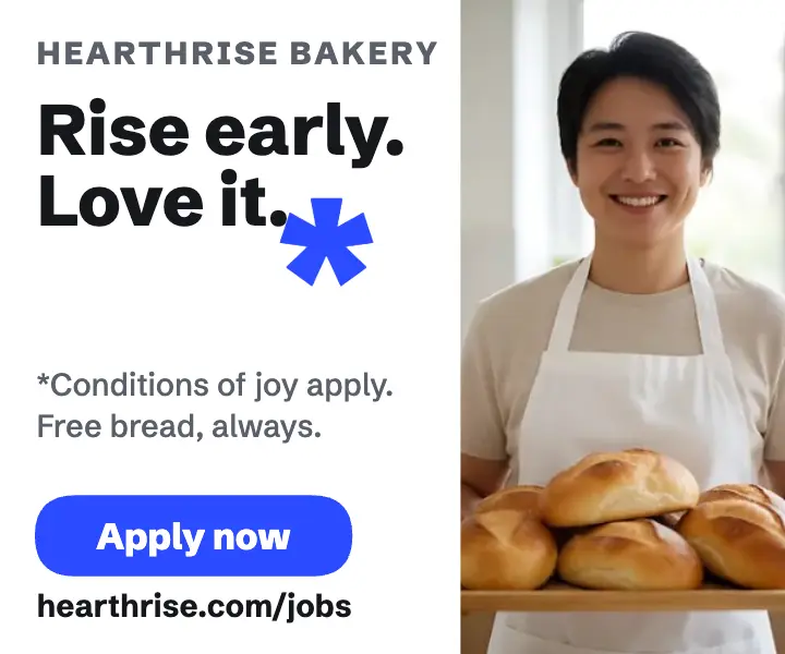 Hearthrise Bakery now hiring ad template