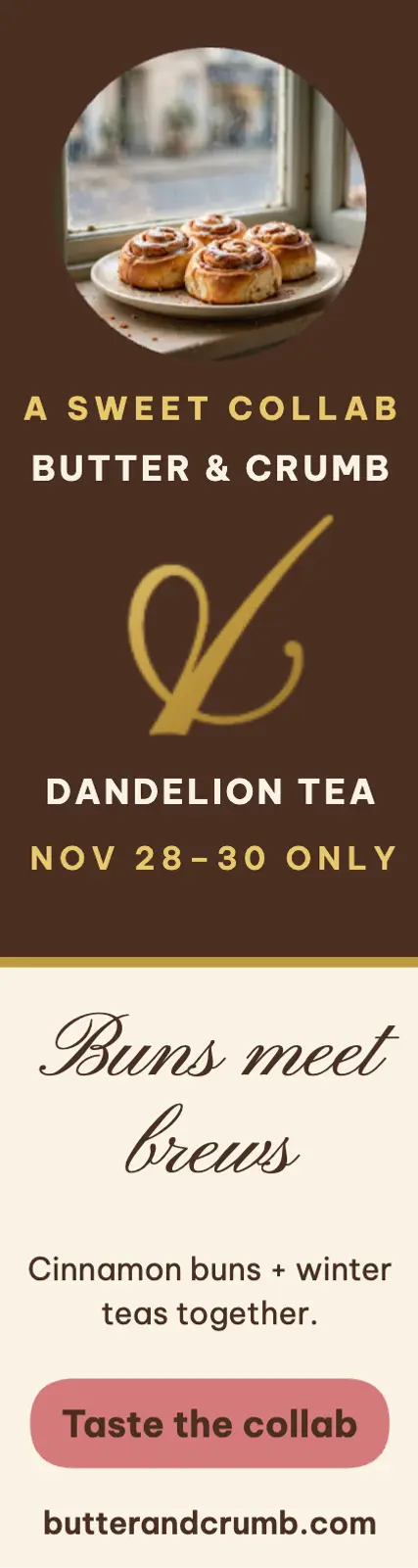 Buttercrumb and Dandelion bakery collab ad template