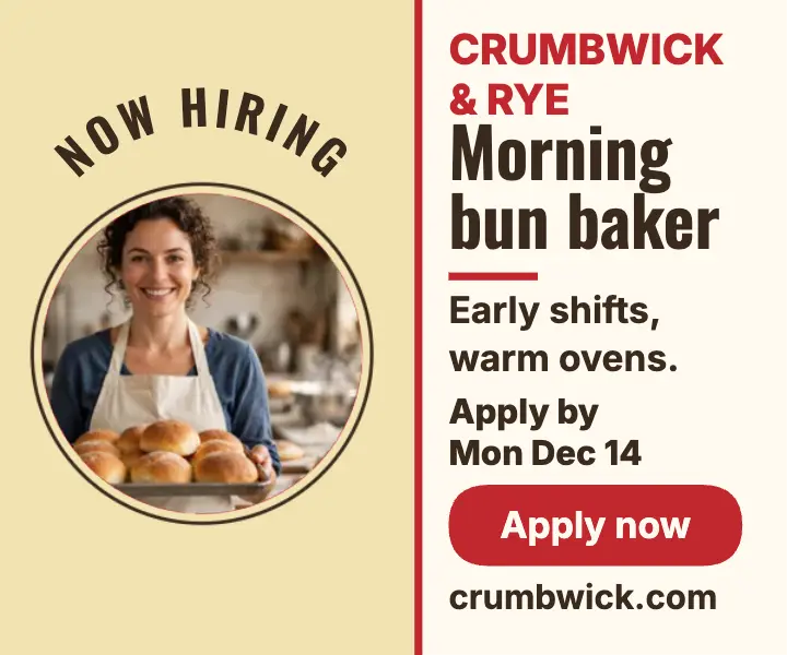 Crumbwick and Rye bakery crew ad template