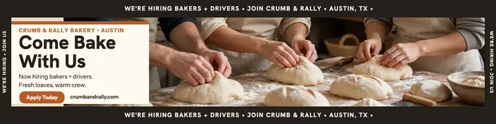 Crumb and Rally bakery hiring banner template