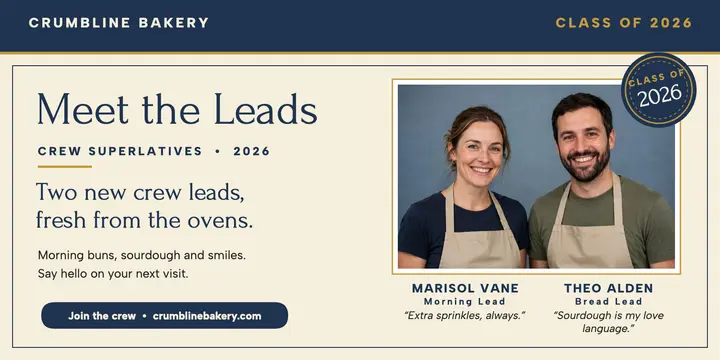 Crumbline Bakery crew superlative post template