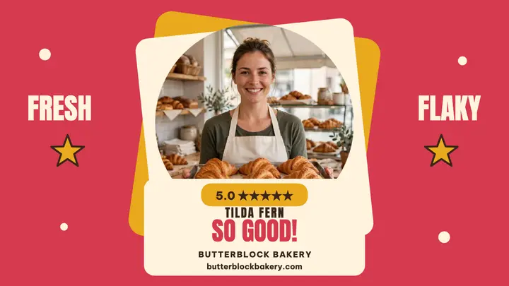 Butterblock Bakery customer review thumbnail template