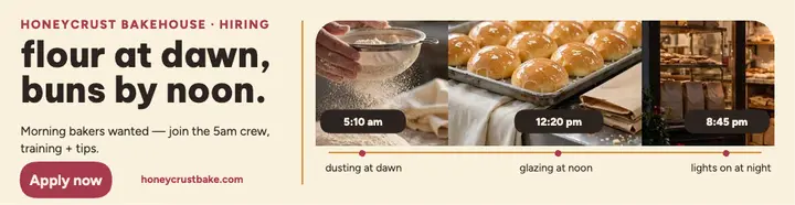 Honeycrust Bakehouse morning bakers billboard template