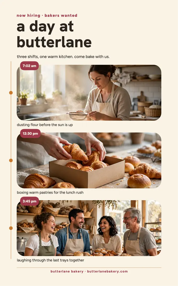 Butterlane bakery day hiring cover template