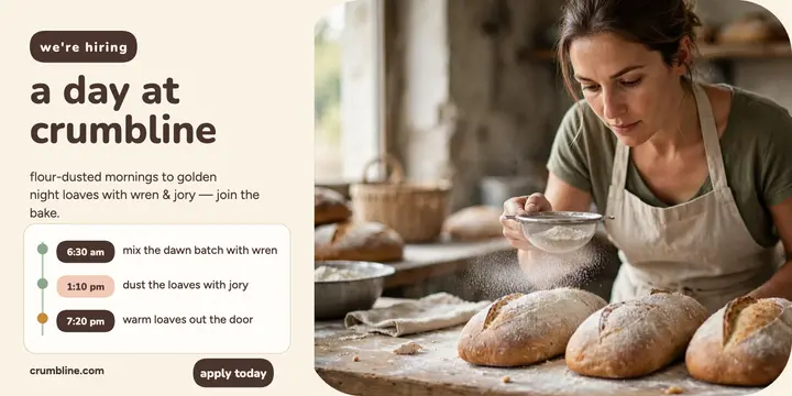 Crumbline bakery day hiring post template