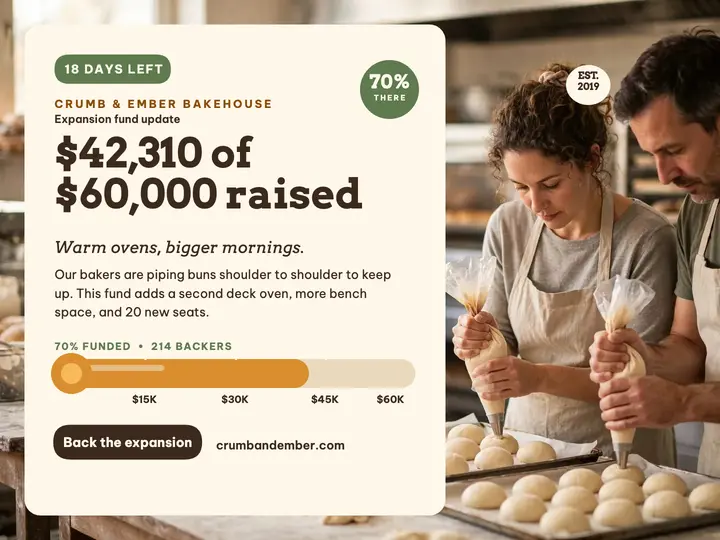 Crumb and Ember expansion fund slide template