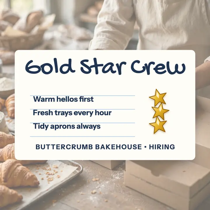 Buttercrumb Bakehouse gold star crew cover template