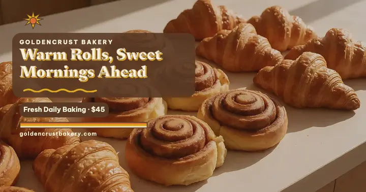 Goldencrust baking class groovy post: bakery baking class post template