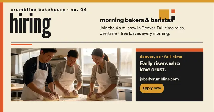 Crumbline morning bakers hiring post template