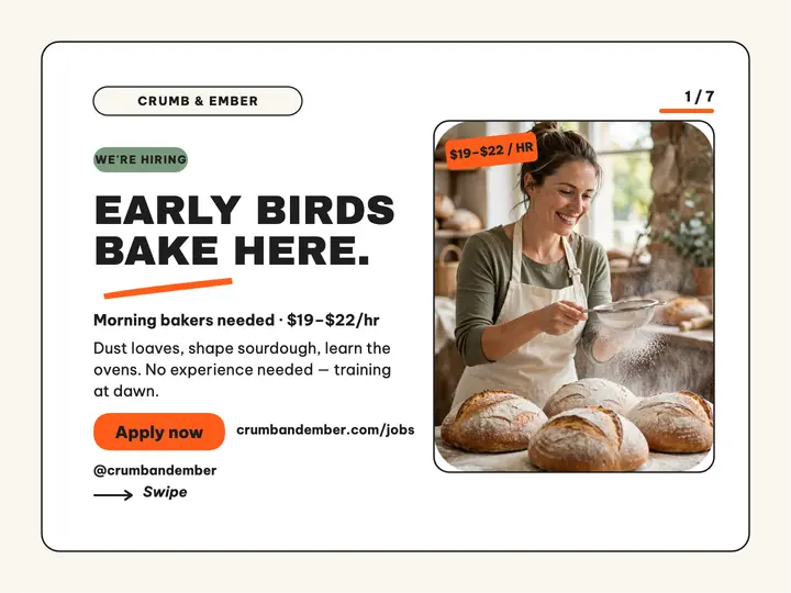 Crumb and Ember morning bakers carousel template
