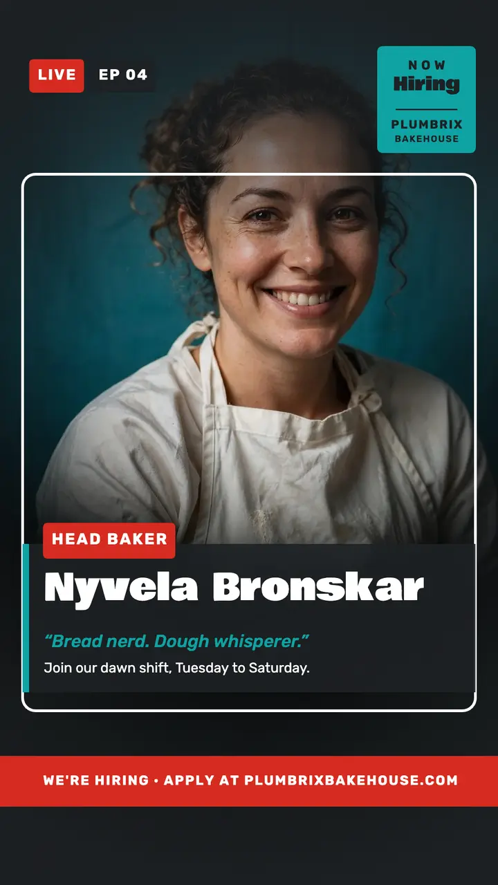 Bakehouse hiring meet the team confessional story template