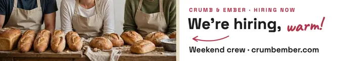Crumb and Ember bakery hiring cover: bakery hiring cover template