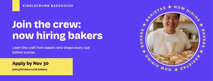 Kindlecrumb Bakehouse hiring cover with text ring template