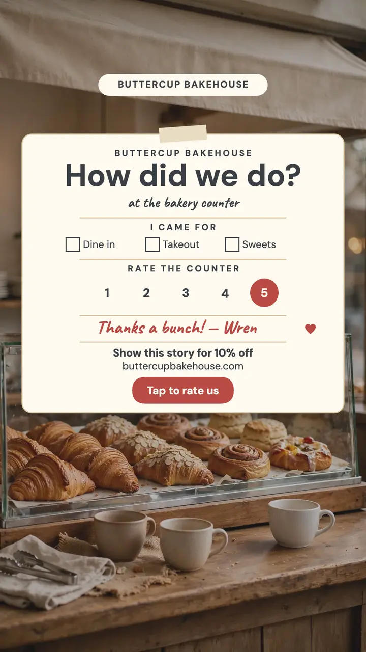Buttercup Bakehouse how did we do story template
