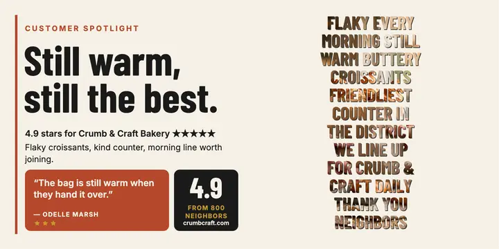 Crumb and Craft bakery love letter post template