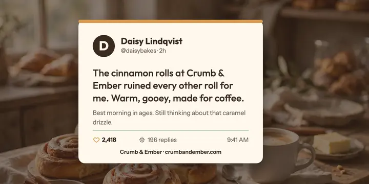Bakery love post screenshot template