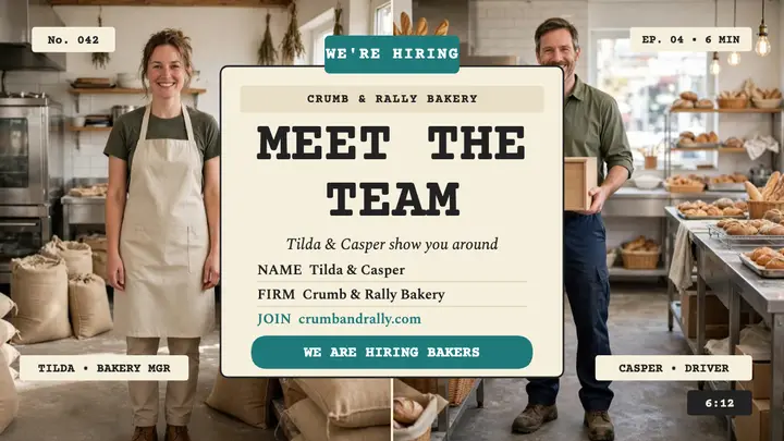Crumb and Rally bakery meet the team thumbnail template