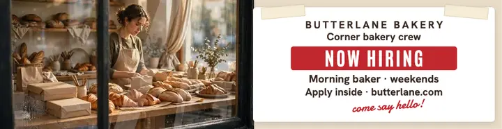 Butterlane Bakery now hiring billboard template