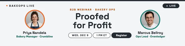Bakery ops webinar speaker banner: webinar speaker banner template