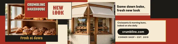 Crumbline Bakehouse painted banner template