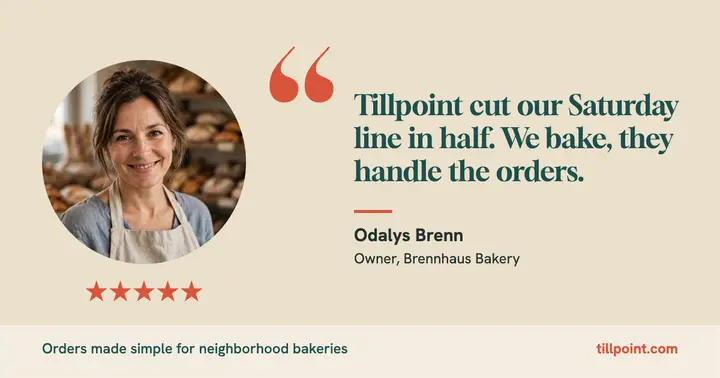 Bakery owner review quote: customer review post template