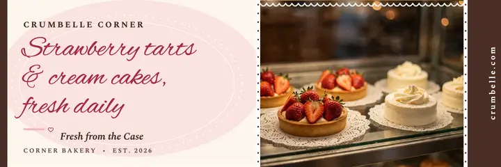 Crumbelle Corner bakery rebrand header template