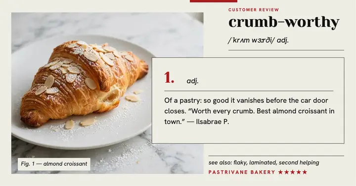 Pastrivane Bakery review as a dictionary entry template