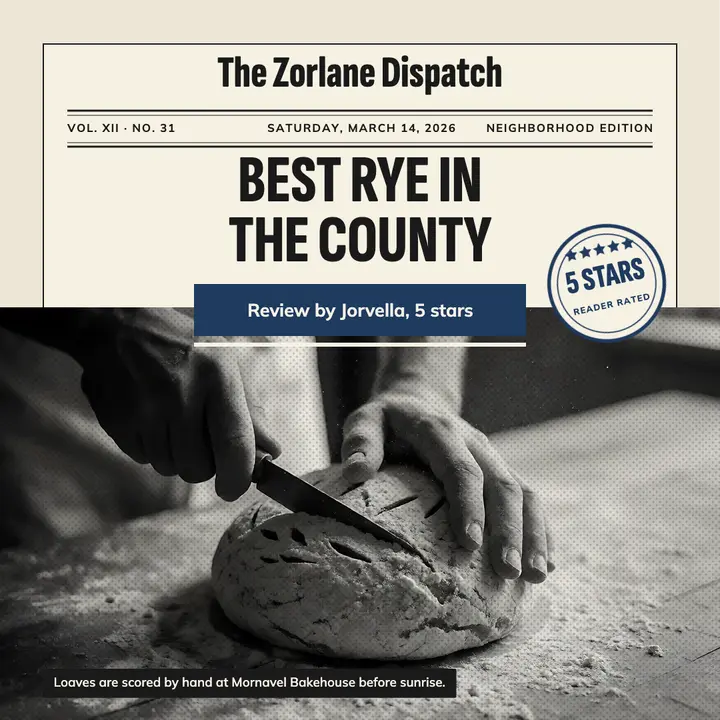 Bakery five-star review front page post template