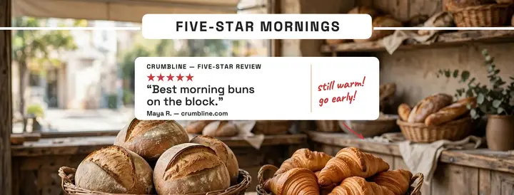 Crumbline Bakehouse review cover template