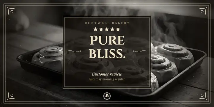 Buntwell bakery review silent film intertitle X post template