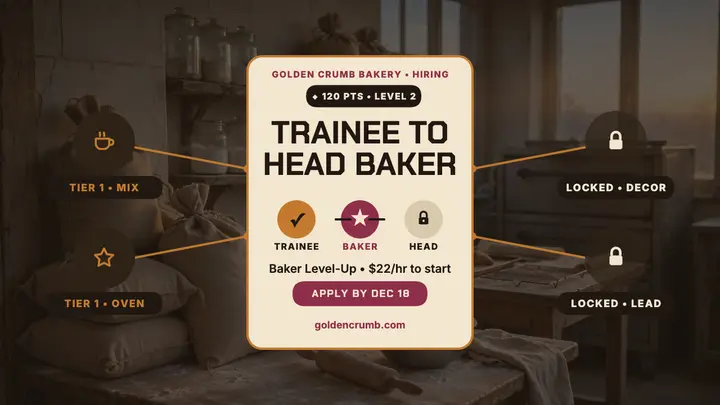 Golden Crumb Bakery skill tree hiring thumb template