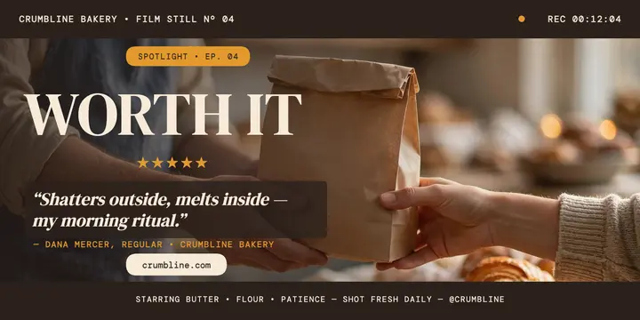 Crumbline Bakery film spotlight review template