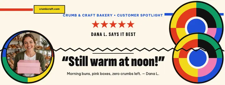 Crumb and Craft bakery spotlight cover template