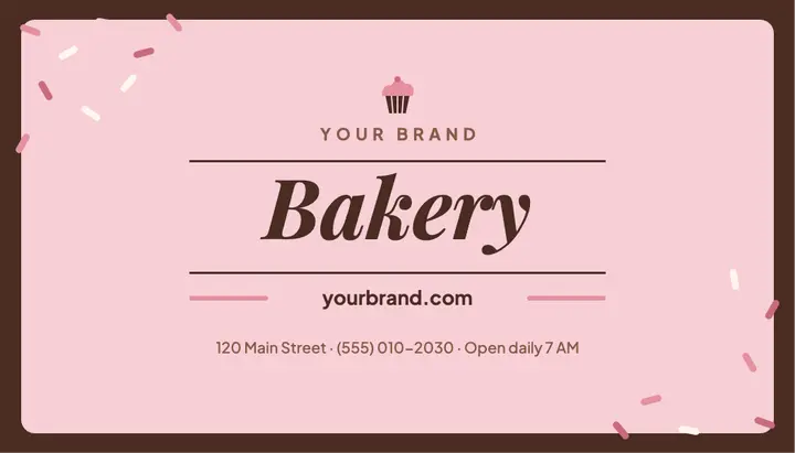 Sprinkles bakery business card template