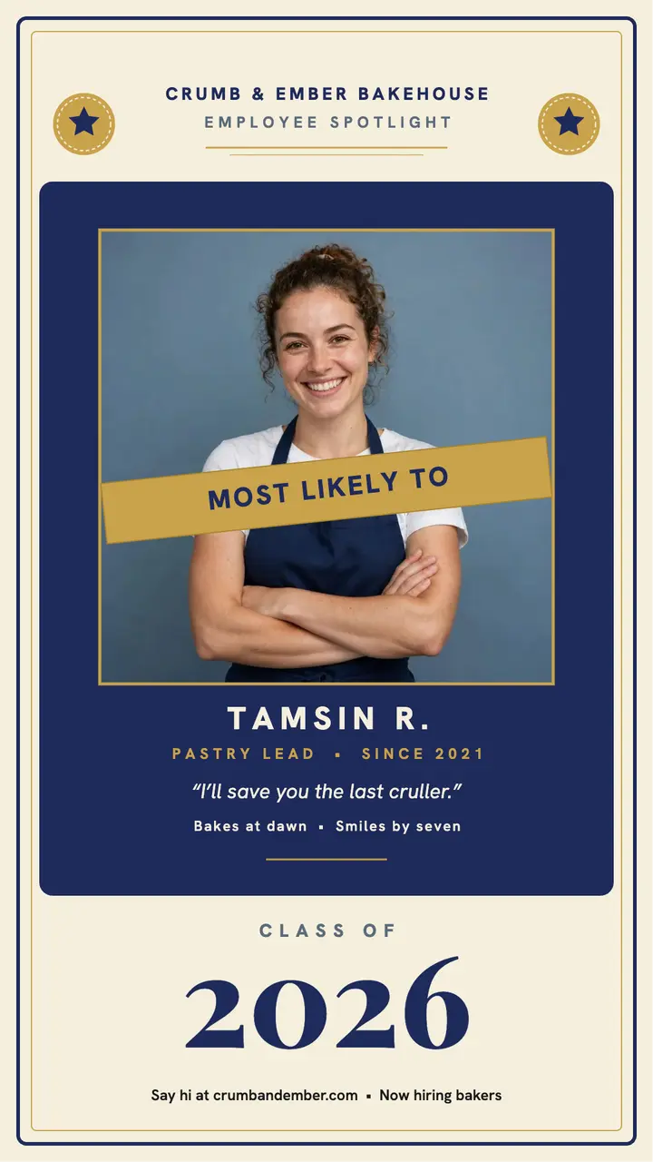 Bakery star spotlight story template