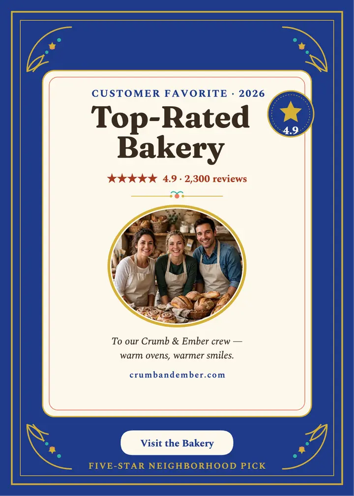 Crumb and Ember top rated award template