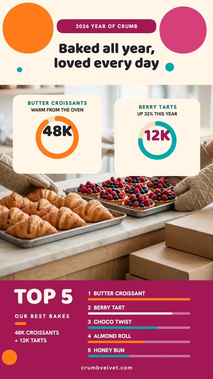 Crumbvelvet bakery year recap story template